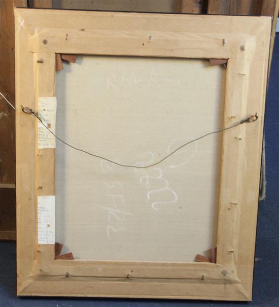 James Noble (1919-1989) Fresh Roses with a Spray of Delphiniums 60 x 50cm